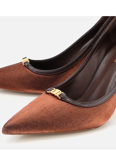 Hotiç Kadın Saten Açık Kahverengi Gold Detaylı Yüksek Topuklu Stiletto 01ayh314760a410 01ayh314760a410 Kahverengi