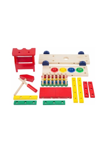 Montessori Ahşap Sök Tak - Çak Çak Kamyon Eğitici Oyuncak