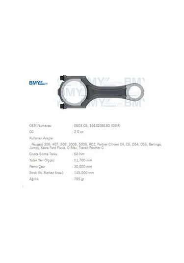 Piston Kolu 308-407-508-3008-5008 2.0 Hdi Mondeoiv