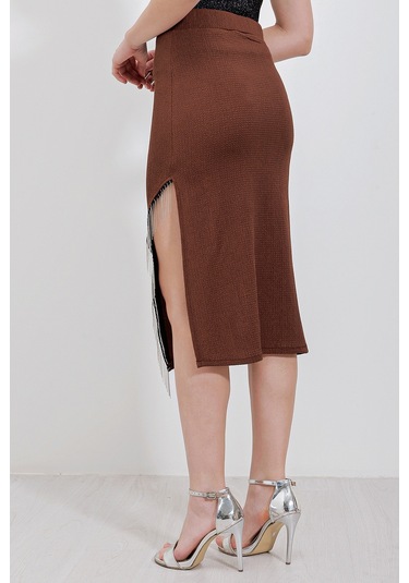 1890 Zincir Detaylı Etek - Kahverengi 1890bgd19-002-14621 001