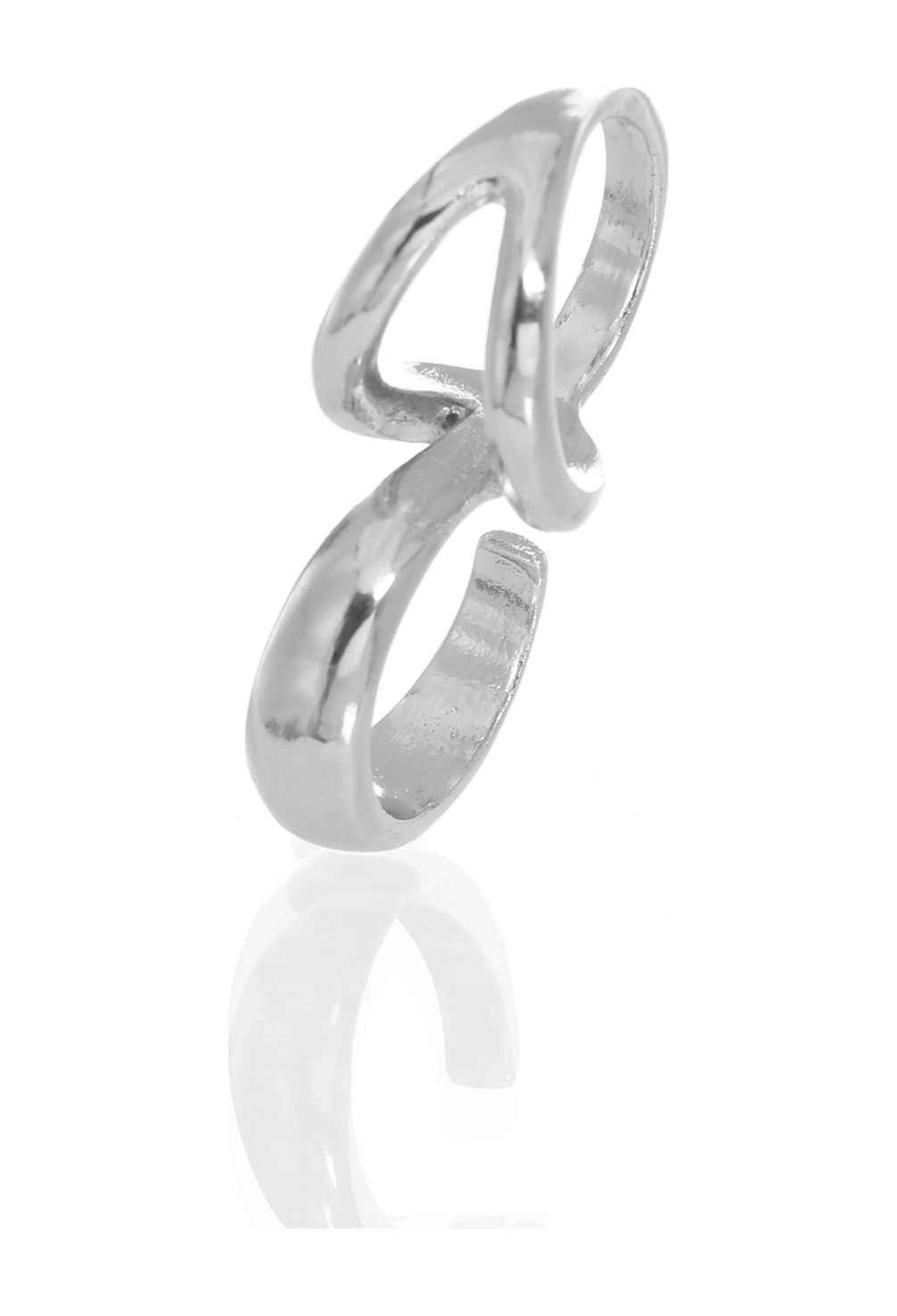 Labalaba Kadın İki Parmak Tasarım Yüzük Gümüş