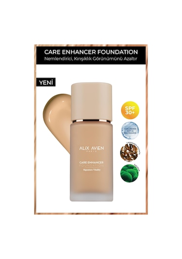 Alix Avien Kırışıklık Karşıtı Nemlendirici SPF30 Parlak Bitişli Fondöten Care Enhancer 812 Soft Peach