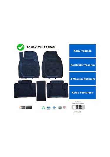 Ford Focus Hb 2006 Havuzlu Üniversal Siyah Pro Brıght Color Oto Paspas