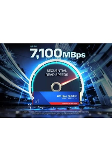 Wd Blue Sn5100 1tb Wds100t5b0e 7100/6700mb/s Pcıe Gen 4.0 M.2 2280 Nvme Ssd 1tb