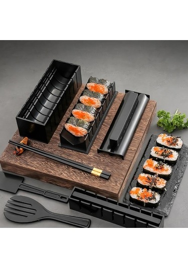 Novahub 10 Parçalı Sushi Seti - Renkli, Kolay Hazırlık, Çeşitli Şekiller Çok Renkli