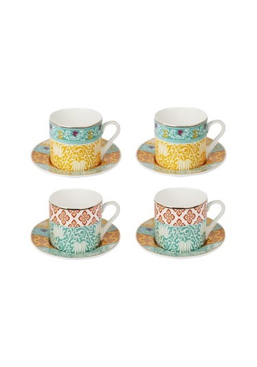 Lucky Art Eliana Bone 4'lü Kahve Fincanı Seti Çok Renkli