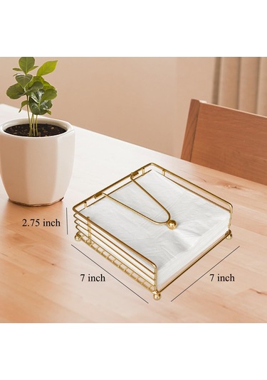 Folinda Mutfak Masa Servis Dekorasyonu İçin Denge Koluyla Demir Napkin Dağıtıcı, Düz Yüzeyli Çıkarıcı Altın