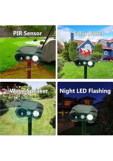 Bloomnest Güneş Enerjili Hayvan Kovucu - Güvenli Hayvan Savar Cihaz, Bahçe, Çiftlik İçin