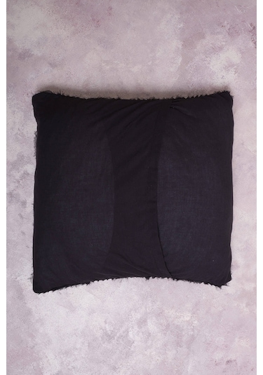 Peraluna Foam Pıllow Şifon Şerit Triko Yastık Kılıfı 45x45 Cm Siyah - Siyah