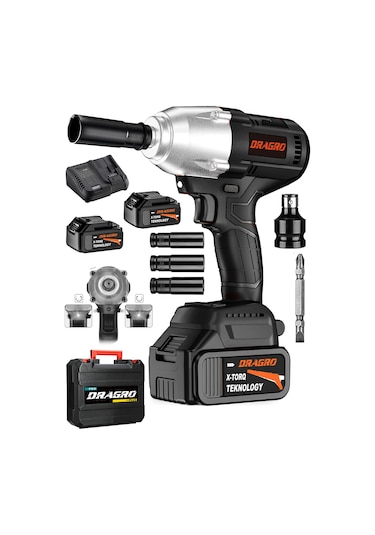 Dragro DRG-smn128 Siyah 88 V 5 Ah Akülü Somun Bijon Sökme Takma Sikma Matkap Kömürsüz Akülü Vidalama Set