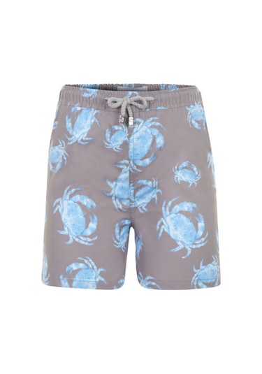Fiji Blue Crab Hayvan Yengec Desenli Erkek Cocuk Mayo Bej