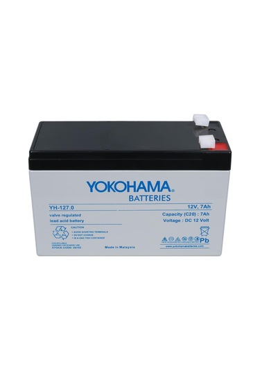 Yokohama 12volt 7amper Akü Yh-127.0 150x65x90mm