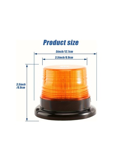 Dashanshop 1 Adet Amber Led Işık 43.3 İnç Mıknatıslı Uzun Kablolu Araç Forklift Traktör Golf Atv Otobüs