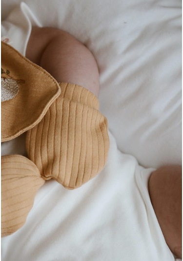 3lü Hardal-krem-beyaz Yenidoğan Eldiven Set Model 1 Çok Renkli