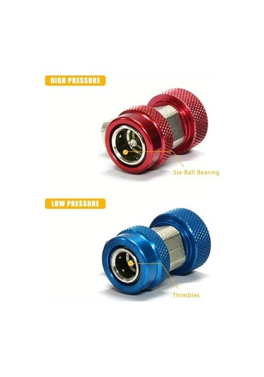 Dashanshop 2 Adet R134a Ayar Bağlantı Adaptörü 1 4 İnç Sae Hvac Soğutucu Dolum Vana Seti