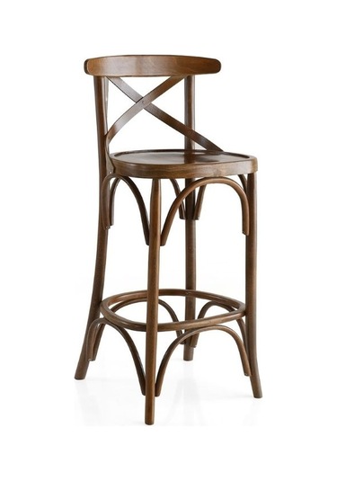Thonet Ahşap Bar Sandalyesi Ceviz
