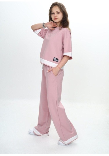 Kız Çocuk %100 Pamuk Kısa Kollu Garnili Truvakar Kol 2 İplik Alt&üst Eşofman Takımı-285-eşt-0011 Pudra Kız Çocuk %100 Pamuk Kısa Kollu Garnili Truvakar Kol 2 İplik Alt&üst Eşofman Takımı-285-eşt-0011 Pudra