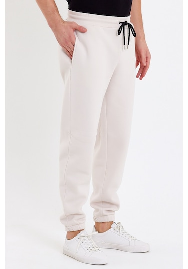 JAHR MARC Baskılı Oversize Krem Erkek Eşofman Altı Krem