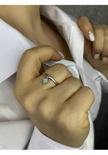 Sılver Whale 925 Ayar Gümüş Taşlı Yüzük 199871078 Gri