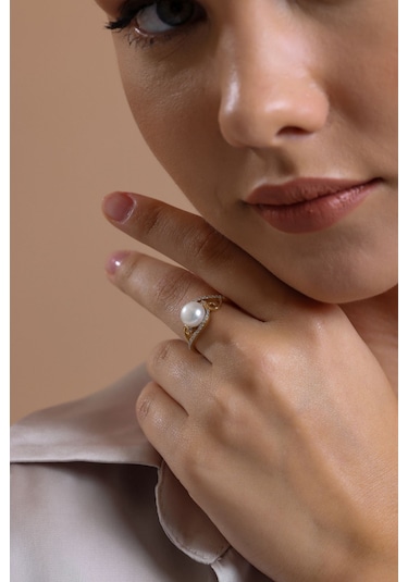 Taşlı Doğal İnci Kolye Bileklik Yüzük Küpe Dörtlü Set - 13