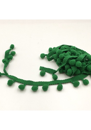 20 Yards Ponpon Dantel Kurdele Kürk Topu Trim Craft Dıy Perde Ev Dekoratif Giysi Dikiş Aksesuarları Yeşil