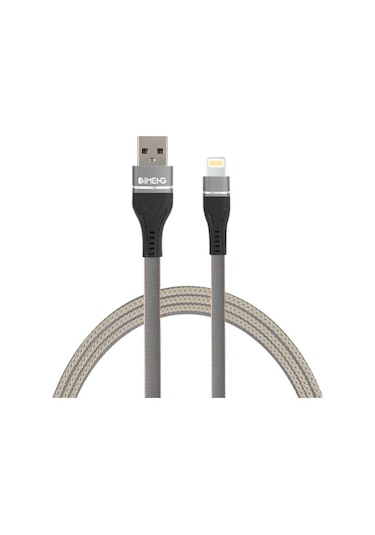 Imeng ML108 3.1A Usba To Lightning Örgülü Data Hızlı Şarj Kablosu Gri