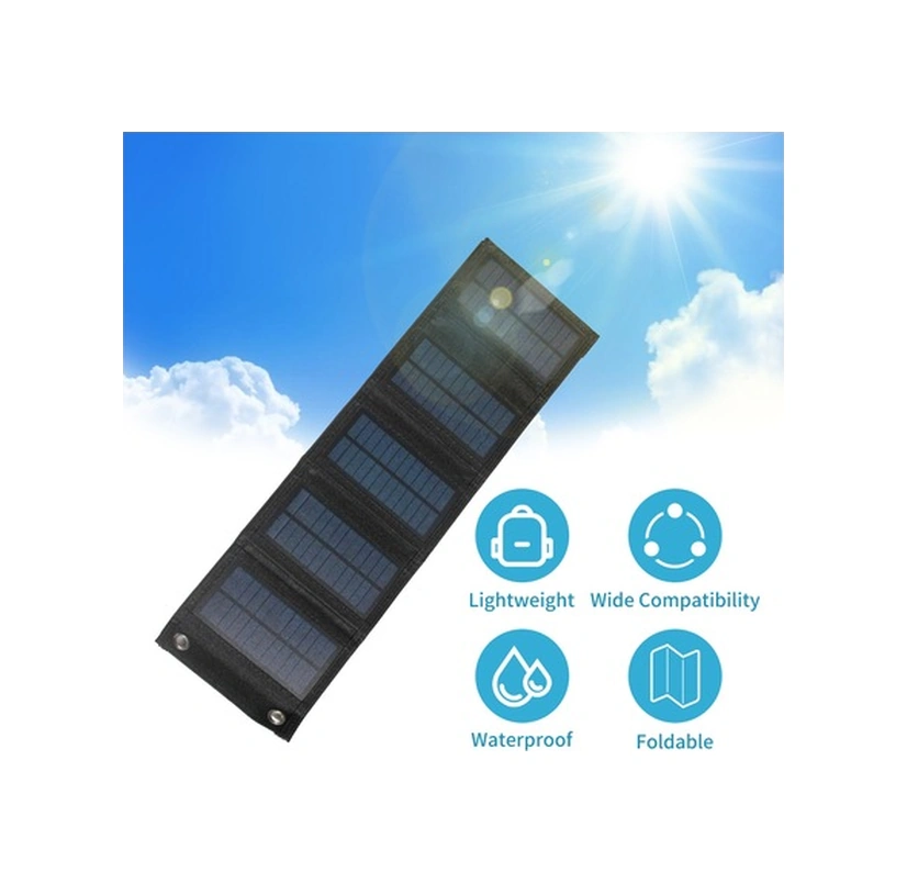 Fortunelane Katlama Şarj Paneli, 7.5w Taşınabilir Güneş Enerjisi, Kamp & Seyahat İçin Usb Çıkışlı