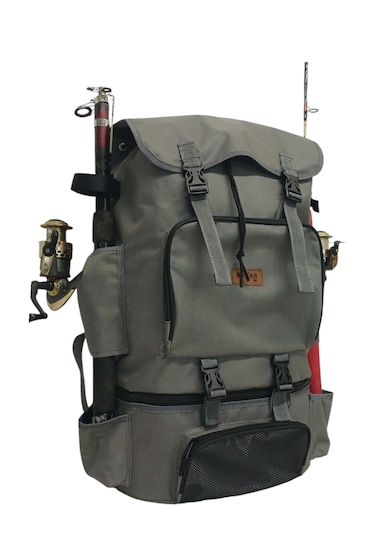 Termal Alt Bölmeli Gri Olta Sabıtlemeli Kamp Ve Balıkçı Çantası Gri