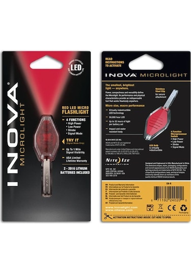 Inova Microlight Micro Led Kırmızı Işık Şeffaf Gövde Kırmızı