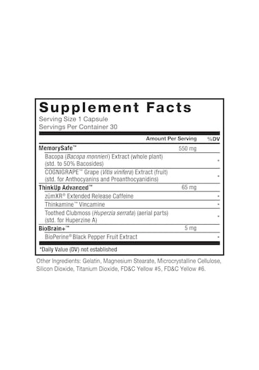 Force Factor Forebrain Nootropic Brain Memory Cognitive Bacopa And Huperzine A 30 Caps
