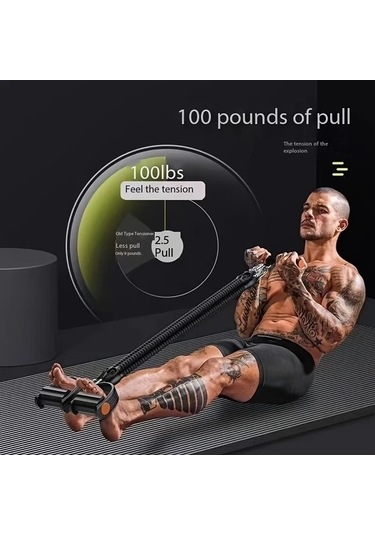 Pazly 1 Adet 4 Ü 1 Arada Ayarlanabilir Dirençli Germe Lastiği Pedallı Kollu Mekik Tüm Vücut Egzersiz Kiti, Evde Kullanım İçin Gül Kırmızısı Siyah Altın Renkli, Kadınlar Günü Hediyesi Altın