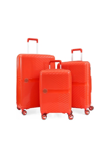 Ççs 5239 Polipropilen 3 Lü Valiz Seti Siyah-camel Siyah - Camel