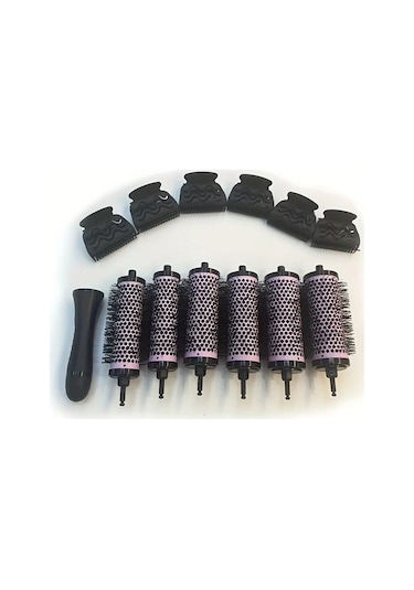 Willowhaven Pembe 6lı Alüminyum Saç Taranı Seti, 3 Boy, Düz Dalgalı Kıvırcık Saç Şekillendirme