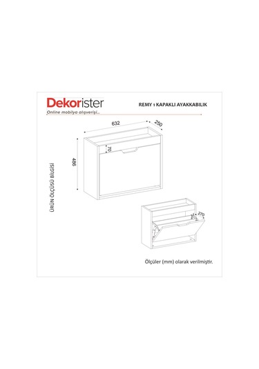 Remy 1 Kapaklı Ayakkabılık Kumtaşı - Antrasit