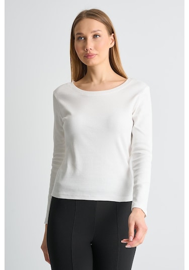 Alexander Gardi Alexandergardı Uzun Kollu Basic Kadın Sweatshirt Beyaz