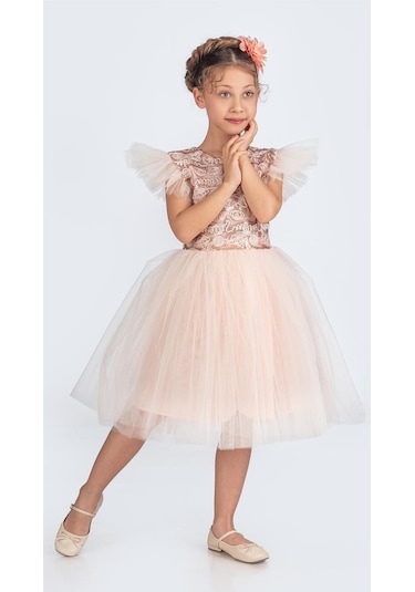 Tüllü Kız Çocuk Kpl Elbise Mnk0526 SOMON