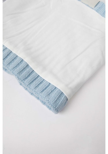 Defacto Erkek Bebek 2li Takım Etiket Baskılı İçi Polar Astarlı Boyunluk Bere C8488a524wnbe343 Mavi