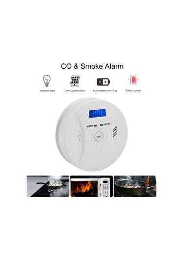 Ev Güvenliği İçin Kombinasyon Karbon Monoksit Duman Alarmı Gaz Sensörü Co Ve Duman Dedektörü
