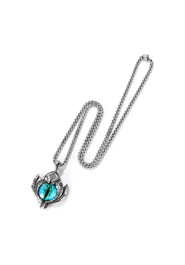 Sones 1926 Retro Demon Eyes Erkek Titanyum Çelik Kolye, Stil: Kolye + 3x55cm Eşleşen Zincir Çok Renkli