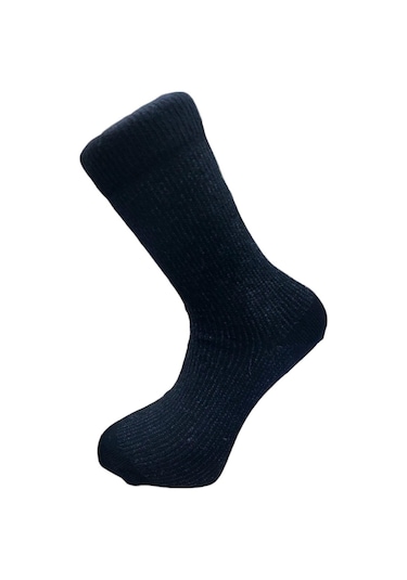 3'lü Set Kalın Kışlık Yünlü Erkek Soket Çorap - Çok Renkli Siyah