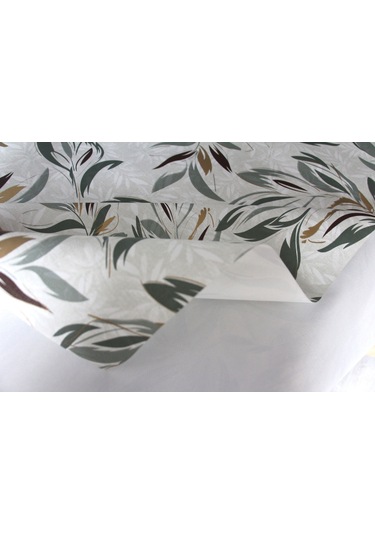 Elyaf Silinebilir Pvc Muşamba Masa Örtüsü 1258-1 Parlakyaprk Yeşil