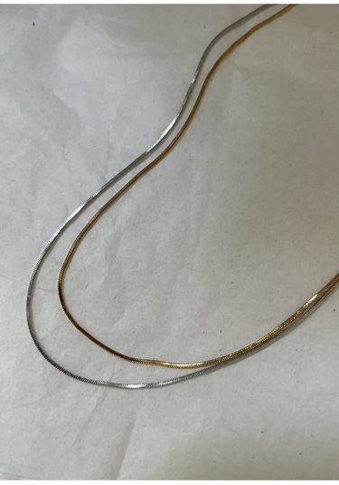 Gold Renk 60 Cm Unisex Çelik Ince Italyan Zincir Kolye Çelik