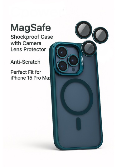 İphone 15 Pro Max Kılıfı, Kaliteli Kamera Lens Koruyucu Dahil, Magsafe Uyumlu Darbe Dayanaklı, 3 Renk Lacivert