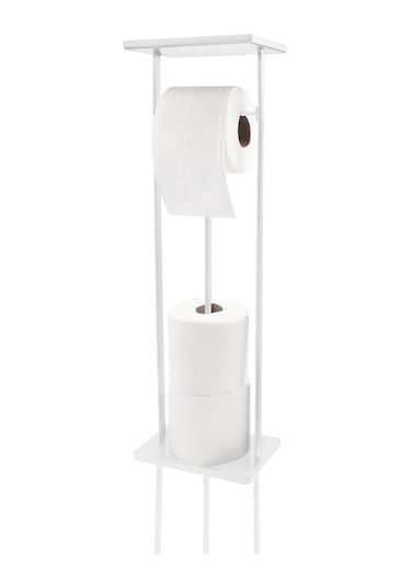The Mia Tepsili Tuvalet Kağıdı Standı - Beyaz- 54x15x12 Cm