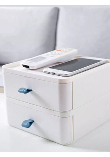 Bayev 2'li Takı, Makyaj Ve Kozmetik Düzenleyici Çekmece Beyaz Ofis Masa Düzenleyici