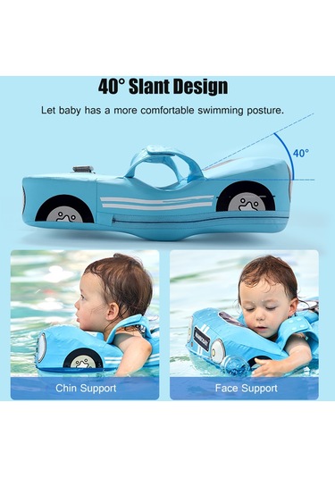 Mambobaby Araba Şekilli Bebek Yüzme Şamandırası Şişme Mt3129bl Mavi