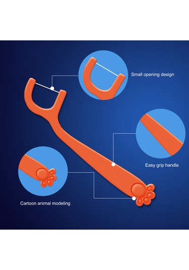 Mufunye Çocuklar İçin Pratik Ve Güvenli 50'li Diş İpi Seti, Taşınabilir Plastik Kutu İçinde.