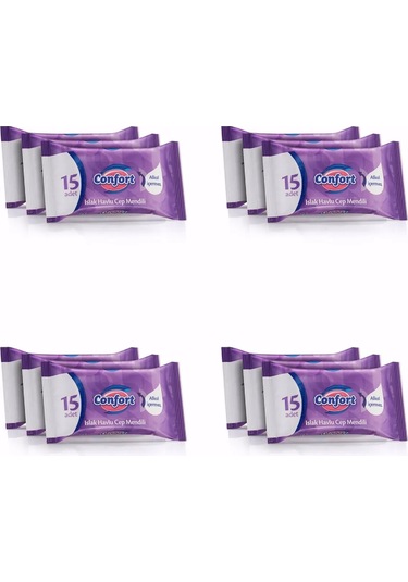Confort Islak Havlu Cep Mendili 3x15 4 Adet