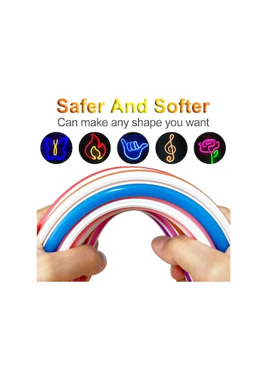 Mavi 6mm İkinci Nesil Silikon Neon Led Şerit Kılıfı 5 Metre Difüzör Tüp Led Hariç