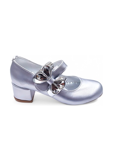 Beebron Ortopedik Topuklu Abiye Kız Çocuk Ayakkabı Glossy Series Abiayk2401 Baby Silver Gümüş